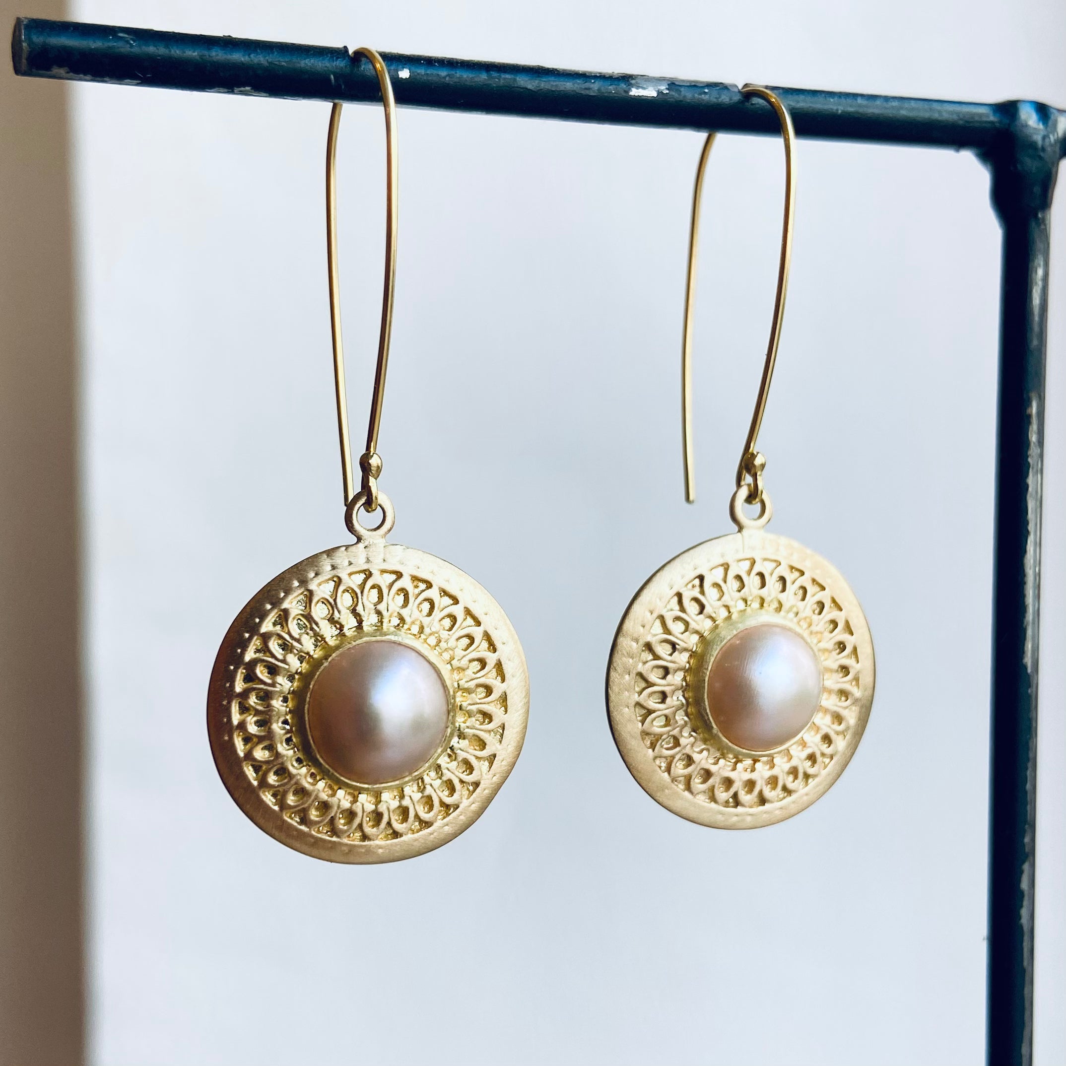 Marrakesh Perla Earrings, inspired by Moroccan design, handcrafted in 18k, 14k or gold vermeil - Nina Alexandra Jewellery